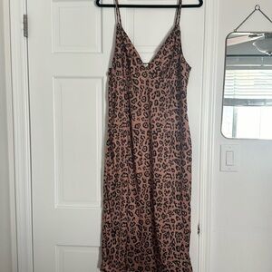 Satin Leopard Print Slip Dress!